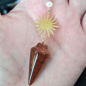 Goldstone Starburst Pendulum Chakra Monkstone